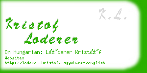 kristof loderer business card